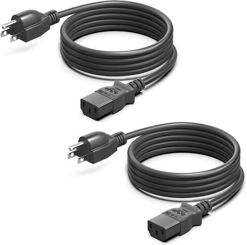 HKY 2-Pack 3 Prong Power Cable AC في سلك الطاقة منفذ مقبس كابل توصيل الرصاص متوافق مع EF ECOFLOW/jackery 1500 2000 / Bluetti EB3A محطة الطاقة المحمولة Marshall/Combo Amplifier DJ المتحدث in Saudi Arabia