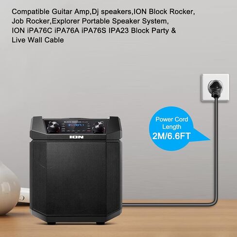 HKY 2-Pack 3 Prong Power Cable AC في سلك الطاقة منفذ مقبس كابل توصيل الرصاص متوافق مع EF ECOFLOW/jackery 1500 2000 / Bluetti EB3A محطة الطاقة المحمولة Marshall/Combo Amplifier DJ المتحدث in Saudi Arabia