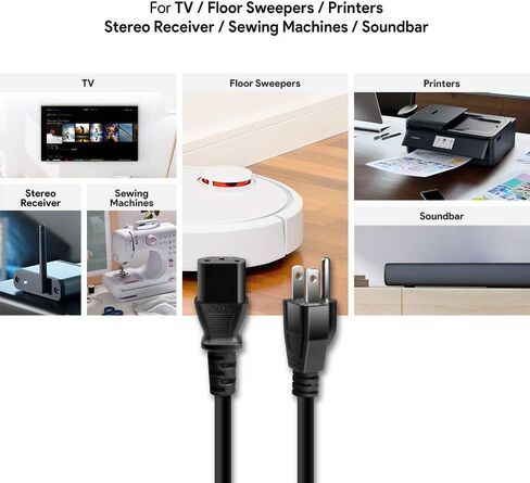 HKY 2-Pack 3 Prong Power Cable AC في سلك الطاقة منفذ مقبس كابل توصيل الرصاص متوافق مع EF ECOFLOW/jackery 1500 2000 / Bluetti EB3A محطة الطاقة المحمولة Marshall/Combo Amplifier DJ المتحدث in Saudi Arabia