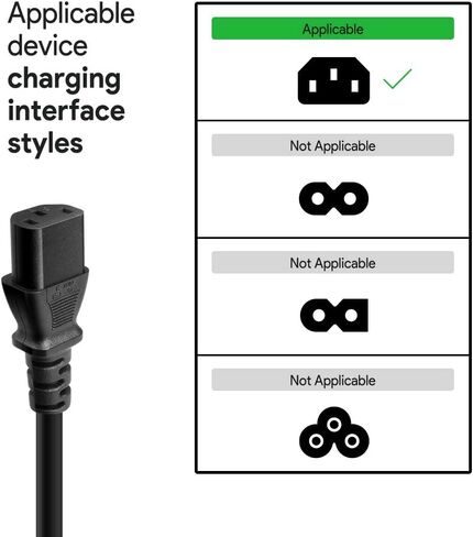 HKY 2-Pack 3 Prong Power Cable AC في سلك الطاقة منفذ مقبس كابل توصيل الرصاص متوافق مع EF ECOFLOW/jackery 1500 2000 / Bluetti EB3A محطة الطاقة المحمولة Marshall/Combo Amplifier DJ المتحدث in Saudi Arabia