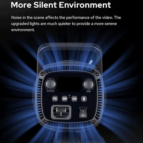 Godox SL60 SL60IIBi w/60cm Softbox+2.8m Light Stand, 75W Led Video Light 11 FX Effects CRI≥96 TLCI≥97 CCT 2800K-6500K 2.4GHz Wireless/Bluetooth Control for Broadcasting, YouTube, Wedding Photography in Kuwait