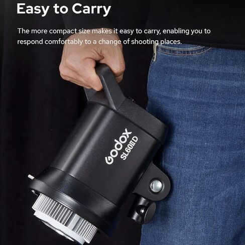 Godox SL60 SL60IIBi w/60cm Softbox+2.8m Light Stand, 75W Led Video Light 11 FX Effects CRI≥96 TLCI≥97 CCT 2800K-6500K 2.4GHz Wireless/Bluetooth Control for Broadcasting, YouTube, Wedding Photography in Kuwait