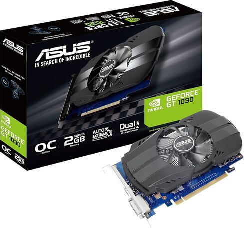 ASUS PH-GT1030-O2G GeForce GT 1030 2GB Phoenix Fan OC Edition HDMI DVI Graphics Card (Renewed) in Saudi Arabia