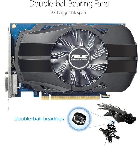 ASUS PH-GT1030-O2G GeForce GT 1030 2GB Phoenix Fan OC Edition HDMI DVI Graphics Card (Renewed) in Saudi Arabia