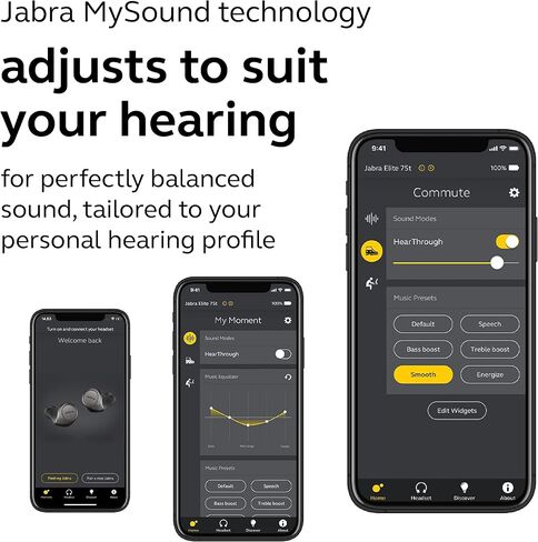 سماعات أذن Jabra Elite Active 75t True اللاسلكية مع حافظة تدعم الشحن اللاسلكي، رمادي (متجدد) in Kuwait
