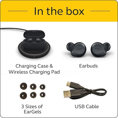سماعات أذن Jabra Elite Active 75t True اللاسلكية مع حافظة تدعم الشحن اللاسلكي، رمادي (متجدد) in Kuwait