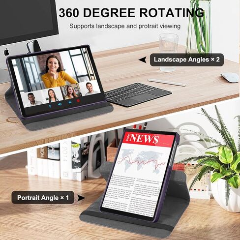 Case for Samsung Galaxy Tab A7 Lite 8.7 Inch 2021, 360 Degree Rotating Stand Heavy Duty Rugged Protective Cover for Galaxy Tab A7 Lite 8.7" 2021 Tablet Model (SM-T220/T225/T227) (Black) in Kuwait