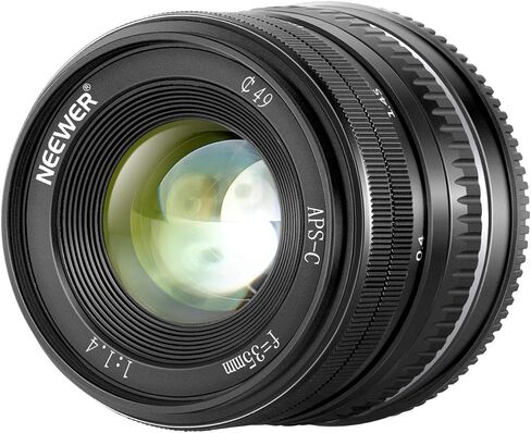 Neewer 35 مم F1.4 عدسة كبيرة من الألومنيوم APS-C متوافقة مع كاميرات Sony E Mount Mirrorless Camera A7III A9 NEX 3 3N 5 NEX 5T NEX 5R NEX 6 7 A6400 A5000 A5100 A600 A6100 A630 0 A655 0 00 in Kuwait