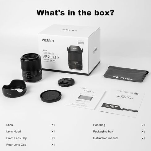 VILTROX 28mm F1.8 Full Frame Lens Auto Focus Lens for Nikon Z Mount Mirrorless Cameras Z5 Z50 Z6 Z6Ⅱ Z7 Z7Ⅱ ZFC Z30 Z9 Z8 in Saudi Arabia