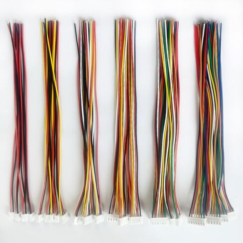 BOJOUL لـ 30 قطعة JST XH 2.54 مم 2 + 3 + 4 + 5 + 6 + 7 دبوس 26AWG موصل سالب التوصيل مع كابل سلك 20 سم يستخدم في ألعاب PCB والأجهزة المنزلية وما إلى ذلك in Kuwait