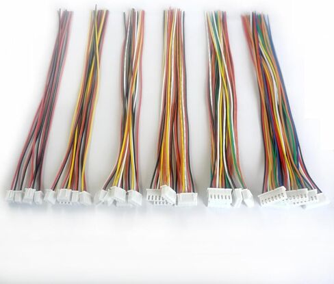 BOJOUL لـ 30 قطعة JST XH 2.54 مم 2 + 3 + 4 + 5 + 6 + 7 دبوس 26AWG موصل سالب التوصيل مع كابل سلك 20 سم يستخدم في ألعاب PCB والأجهزة المنزلية وما إلى ذلك in Kuwait