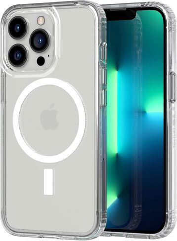 Tech21 Evo Clear (MagSafe) لهاتف iPhone 13 Mini - حافظة هاتف MagSafe شفافة مع حماية متعددة من السقوط بطول 12 قدمًا in Saudi Arabia