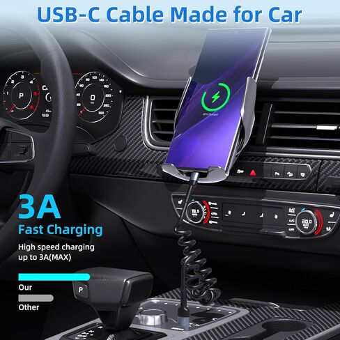 سلك شاحن iPhone ملفوف لكابل شحن السيارة قابل للسحب متوافق مع iPhone 14/13/12/11 Pro Max/XS MAX/XR/XS/X/8/7/Plus/6S/Plus/iPad/CarPlay-3FT/2PACK in Kuwait