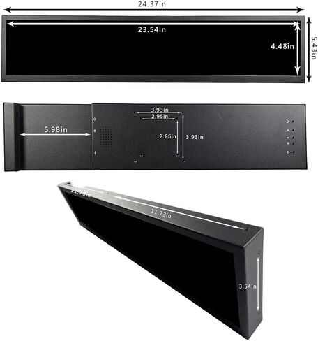 شاشة عرض VSDISPLAY بطول 28 بوصة، شاشة LCD 1920x360 IPS LCD مع إدخال فيديو USB HD-MI، تدعم دوران الصورة 180 درجة in Saudi Arabia
