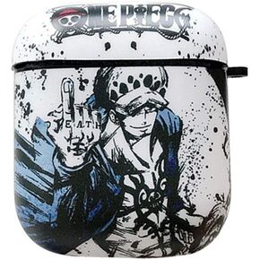 BONICI Protective Case for AirPods 1/2, Creative Anime Hero Theme Chinese Landscape Painting Style White Black Soft Silicone TPU Rubber Cover Earbud Earphone Wireless Charging Case -Pattern 6