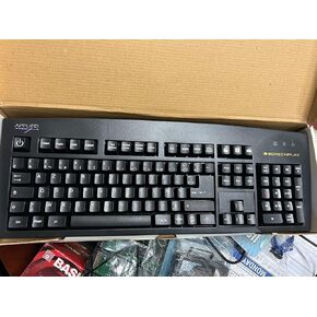 French European AZERTY Wired USB Black Computer Keyboard (Black with White Letters) in Saudi Arabia