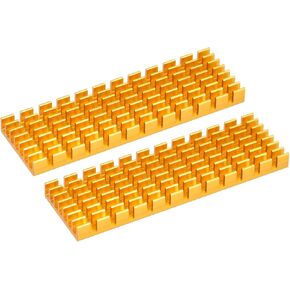 MECCANIXITY 2 Pack M.2 SSD Heatsink Cooler with Thermal Pad Alloy Aluminum Cooling Sink for PC, 70x22x6mm, Gold in Kuwait