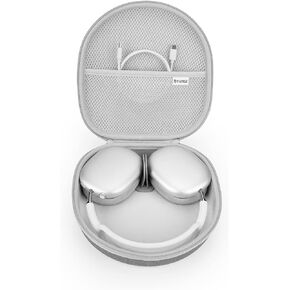 Smart Case for AirPods Max Supports Sleep Mode, with AirPods Max Headband Silicone Case Cover Ear Pad Case Cover/Headband Cover, Hard Organizer Portable Carry Travel Cover Bag (Black Combo Set)