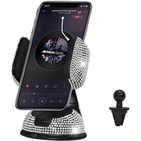 Bling Car Accessories Set 11 PCS, LYCARESUN Rhinestone Car Phone Holder Mount, Bling Seat Hooks, Bling Cup Holder Coasters, Glass Holders, Car Interior Accessories for Women, Girls in Kuwait