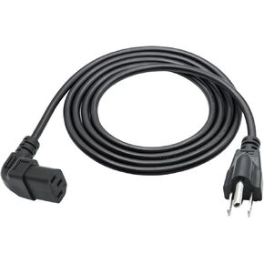 3 Prong AC Power Cord 5.9ft/1.8m,Down Angle 10A 250V 18AWG 5-15P to C13 Power Cable,for PC Computer,TV,Monitor,Printers,Microwave Ovens etc C13 Socket Power Cord Replacement