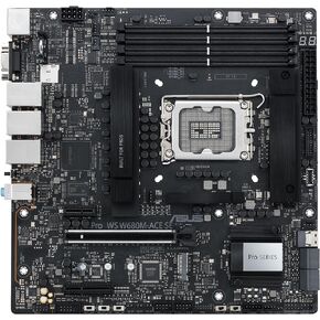 اسس لوحة ام برو WS W680M-ACE SE انتل LGA 1700 mATX BMC AST2600، PCIe 5.0x16، DDR5، ذاكرة ECC، 2×انتل 2.5GB LAN، 2×PCIe 4.0 M.2، USB 3.2 الجيل 2×2، لوحة امامية، سليم ساس، ثاندربولت 4، ACCE