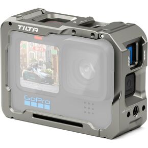 Tilta Full Camera Cage Compatible with GoPro Hero 13/12/11/10/9 Titanium Gray | Professional Cage | Aluminum Build | Two Threads | Cold Shoe Mount | Quick Release | TA-T42-FCC-TG in Saudi Arabia