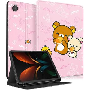 Besoar لحافظات Galaxy Tab A8 مقاس 10.5 بوصة 2022 للفتيات والأطفال في سن المراهقة والأولاد والنساء أغطية بتصميم شخصيات كرتونية لطيفة وحامل فوليو أنيق لهاتف Samsung A8 Tablet Case SM-X200 SM-X205 SM-X207، أسود Sti