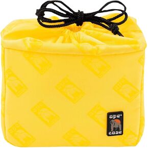 Ape Case ACQB39GY Cubeze Gray Protective Flexible Padded Camera Insert Storage Bag With Removable And Adjustable Padded Inserts, Drawstring Closure, Hi-Vis Yellow Interior, For DSLR Or Mirrorless Came in Kuwait