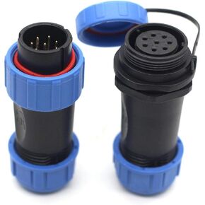 SP21 2Pin~12Pin Panel Mount 21mm Connector,Aviation Cable Connector,IP67 Outdoor Waterproof Electrical Plug and Socket (2Pin)