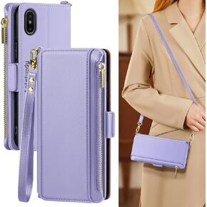 Antsturdy for iPhone Xs Max case Wallet Women with Card Holder, PU Leather【RFID Blocking】 iPhone Xs Max Phone case Men Flip Folio Shockproof Cover with Strap Zipper Credit Card Slots,Wine Red