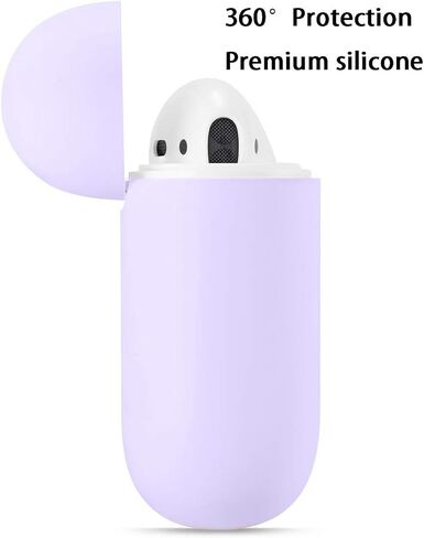 AirPods Case, Airpods Accessories,AirPods Case Protection No Keychain,Airpods Silicon Case,Ultra-Thin Soft Airpods Cover Skin Compatible with Airpods 1 & AirPods 2(Black) in Kuwait