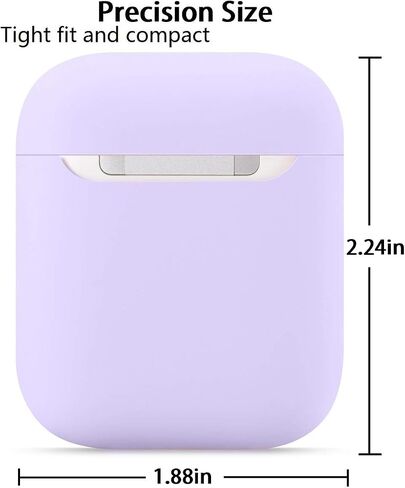 AirPods Case, Airpods Accessories,AirPods Case Protection No Keychain,Airpods Silicon Case,Ultra-Thin Soft Airpods Cover Skin Compatible with Airpods 1 & AirPods 2(Black) in Kuwait