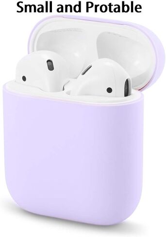 AirPods Case, Airpods Accessories,AirPods Case Protection No Keychain,Airpods Silicon Case,Ultra-Thin Soft Airpods Cover Skin Compatible with Airpods 1 & AirPods 2(Black) in Kuwait