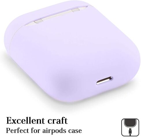 AirPods Case, Airpods Accessories,AirPods Case Protection No Keychain,Airpods Silicon Case,Ultra-Thin Soft Airpods Cover Skin Compatible with Airpods 1 & AirPods 2(Black) in Kuwait