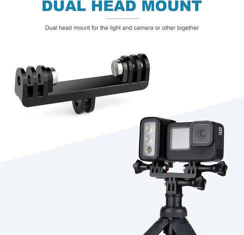 يالسايم محول مزدوج التركيب لكاميرا جو برو هيرو 11 10 9 8 7 6 5 4 سيشن ماكس اكاسو دي جيه اي اوسمو اكشن مع محول حامل ثلاثي القوائم 2 في 1 و3 ملحقات براغي ابهام لكاميرا جو برو اكشن in Kuwait