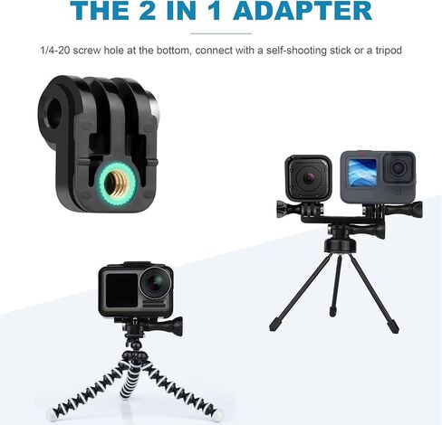 يالسايم محول مزدوج التركيب لكاميرا جو برو هيرو 11 10 9 8 7 6 5 4 سيشن ماكس اكاسو دي جيه اي اوسمو اكشن مع محول حامل ثلاثي القوائم 2 في 1 و3 ملحقات براغي ابهام لكاميرا جو برو اكشن in Kuwait