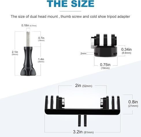 يالسايم محول مزدوج التركيب لكاميرا جو برو هيرو 11 10 9 8 7 6 5 4 سيشن ماكس اكاسو دي جيه اي اوسمو اكشن مع محول حامل ثلاثي القوائم 2 في 1 و3 ملحقات براغي ابهام لكاميرا جو برو اكشن in Kuwait