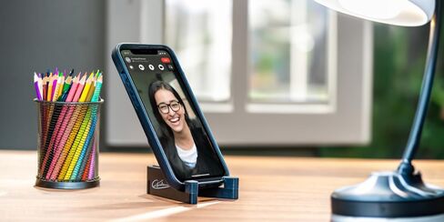 Premium Cell Phone Stand | Phone Stand for Desk | Foldable & Portable iPhone Cell Phone Holder | Phone Holder for Desk Compatible with All Smart Phones | iPhone | Android (Black) in Saudi Arabia