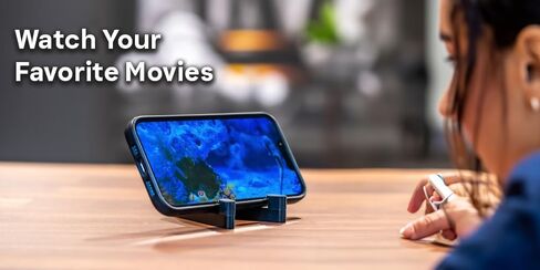 Premium Cell Phone Stand | Phone Stand for Desk | Foldable & Portable iPhone Cell Phone Holder | Phone Holder for Desk Compatible with All Smart Phones | iPhone | Android (Black) in Saudi Arabia
