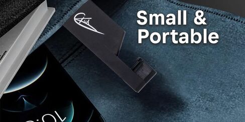 Premium Cell Phone Stand | Phone Stand for Desk | Foldable & Portable iPhone Cell Phone Holder | Phone Holder for Desk Compatible with All Smart Phones | iPhone | Android (Black) in Saudi Arabia