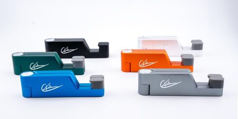 Premium Cell Phone Stand | Phone Stand for Desk | Foldable & Portable iPhone Cell Phone Holder | Phone Holder for Desk Compatible with All Smart Phones | iPhone | Android (Black) in Saudi Arabia