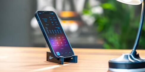 Premium Cell Phone Stand | Phone Stand for Desk | Foldable & Portable iPhone Cell Phone Holder | Phone Holder for Desk Compatible with All Smart Phones | iPhone | Android (Black) in Saudi Arabia