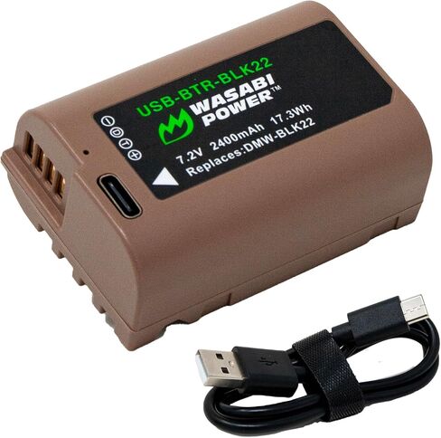 بطارية Wasabi Power USB لباناسونيك DMW-BLK22 مع شحن سريع USB-C in Saudi Arabia