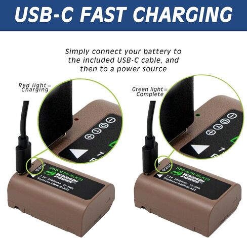 بطارية Wasabi Power USB لباناسونيك DMW-BLK22 مع شحن سريع USB-C in Saudi Arabia