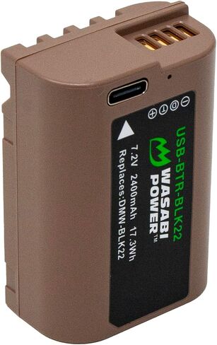 بطارية Wasabi Power USB لباناسونيك DMW-BLK22 مع شحن سريع USB-C in Saudi Arabia