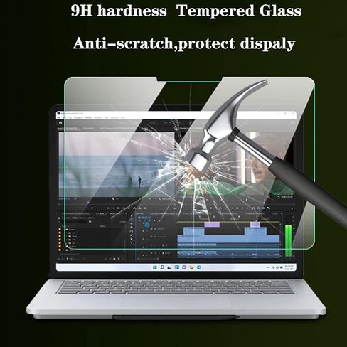 BYIUIHS [عبوة من قطعتين] واقي شاشة مناسب لاستوديو الكمبيوتر المحمول السطحي مقاس 14.4 بوصة، مقاوم للخدش وخالي من الفقاعات من الزجاج المقسى وسهل التركيب in Kuwait