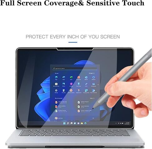 BYIUIHS [عبوة من قطعتين] واقي شاشة مناسب لاستوديو الكمبيوتر المحمول السطحي مقاس 14.4 بوصة، مقاوم للخدش وخالي من الفقاعات من الزجاج المقسى وسهل التركيب in Kuwait