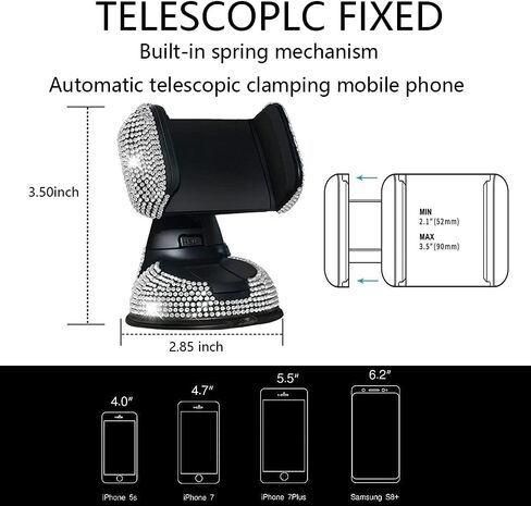 Bling Car Accessories Set 11 PCS, LYCARESUN Rhinestone Car Phone Holder Mount, Bling Seat Hooks, Bling Cup Holder Coasters, Glass Holders, Car Interior Accessories for Women, Girls in Kuwait