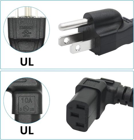 3 Prong AC Power Cord 5.9FT, 10A 250V 18AWG 5-15P to C13 Power Cable in Kuwait