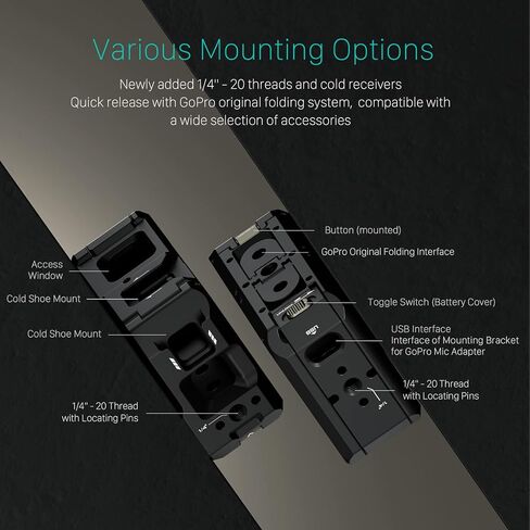 Tilta Full Camera Cage Compatible with GoPro HERO12/11/10/9 Black | Professional Cage | Aluminum Build | Two Threads | Cold Shoe Mount | Quick Release | TA-T42-FCC-B in Saudi Arabia